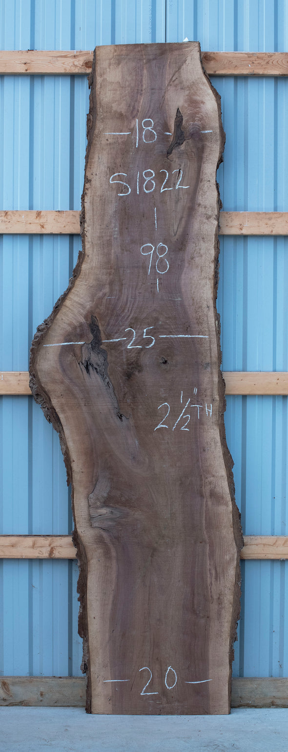 Black Walnut - S1822 & Black Walnut - S1823 Book-matched Live Edge Slab Pair