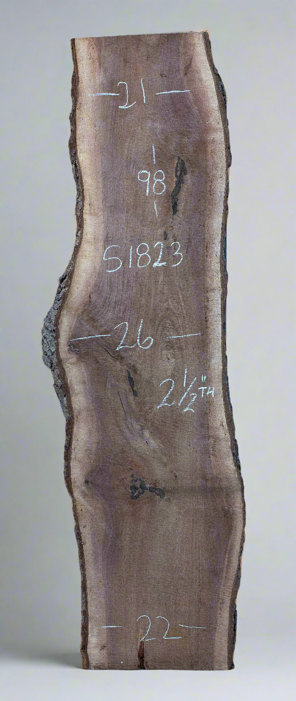 Black Walnut - S1822 & Black Walnut - S1823 Book-matched Live Edge Slab Pair